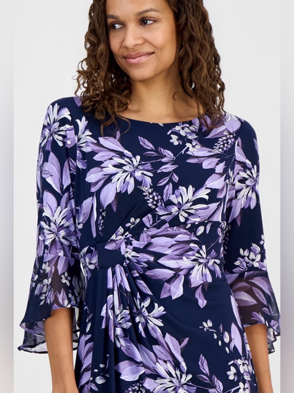 Connected apparel Petite Printed Side Tab Sheath Dress - Picture 3 of 6